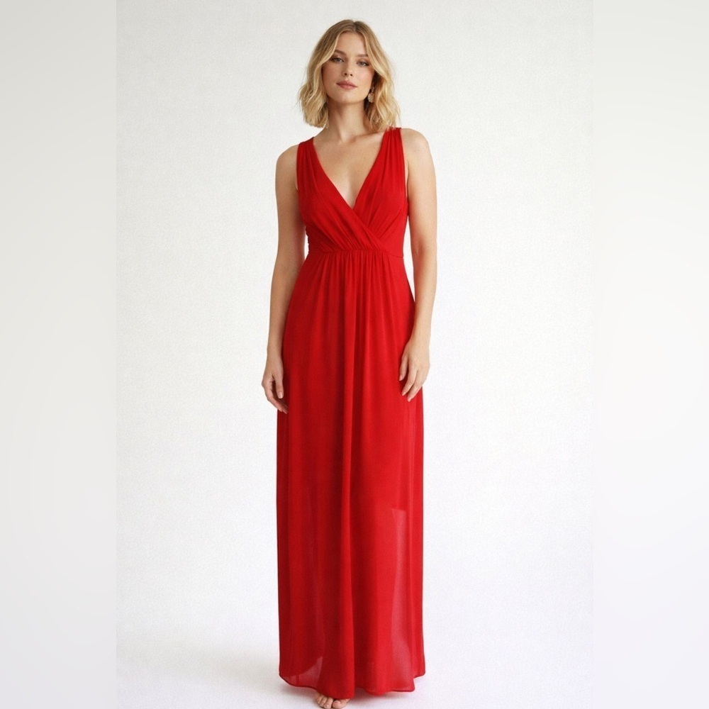 Cristina Gavioli Red Maxi Dress Sz It40 US 6 Cocktail Evening Prom Wedding Guest